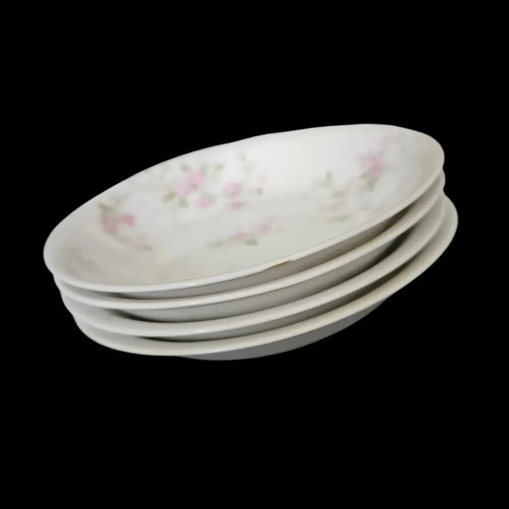 Theodore Haviland Limoges France Pink Rose Dessert Bowls Set of 4 Floral China